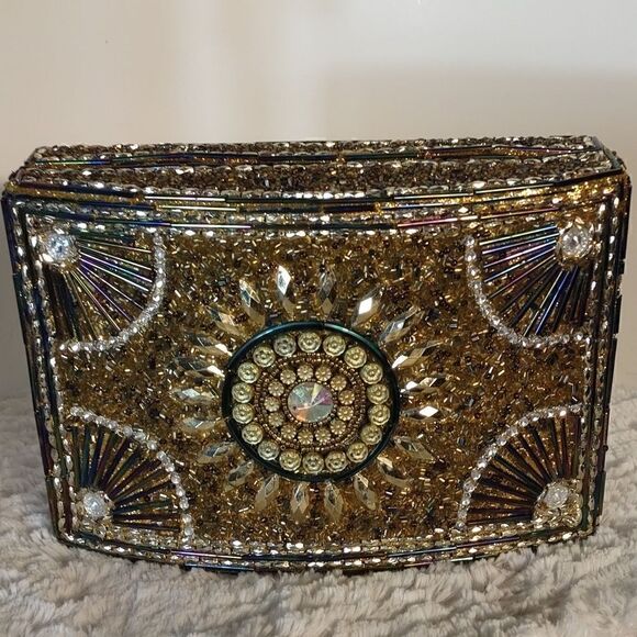 Beaded Iridescent Wood Box  - Picture 7 of 9